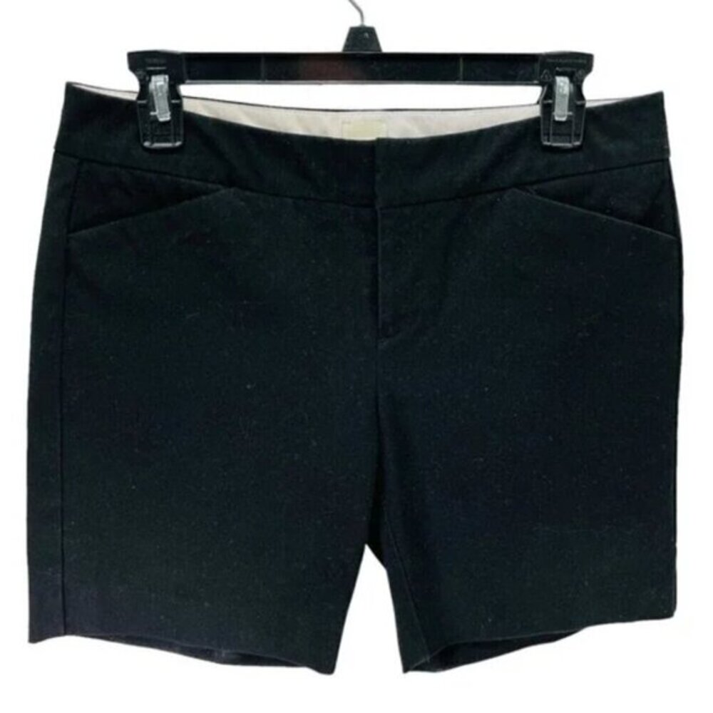 Ecru Flat Panel Cotton Blend 7" Inseam Shorts Black Size‎ 4